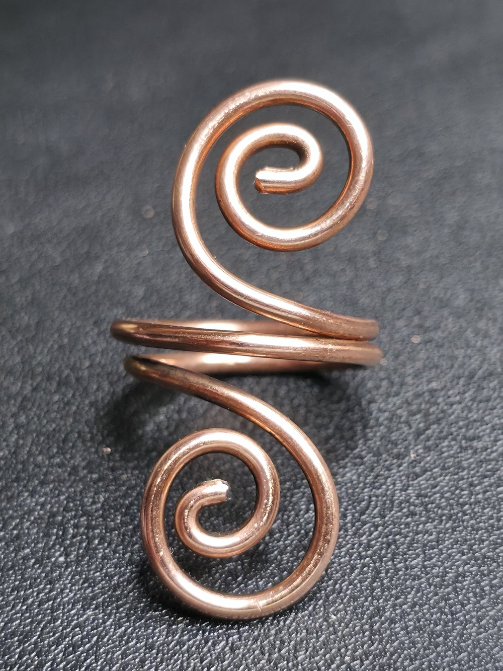 Pure Copper Wire Spiral Ring Handmade Made to Order Any Size Artisan Jewelry